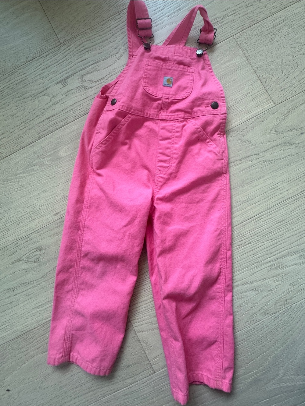 Carhartt Kids Pink Overalls - Girls' Cotton Bib Pants